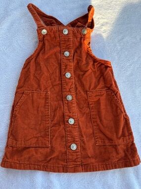 wonder nation Rust Orange Corduroy Button-Front Pinafore